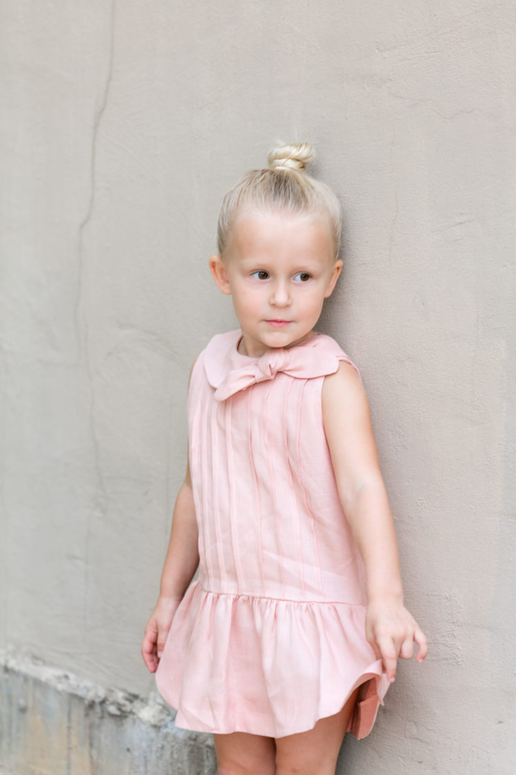 blush pink linen dress